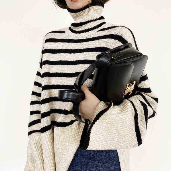 women's sweaters new fashion women turtleneck stripes casual autumn winter sweater knitted oversized loose sweater female j220915, White;black
women's sweaters new fashion women turtleneck stripes casual autumn winter sweater knitted oversized loose sweater female j220915, White;black