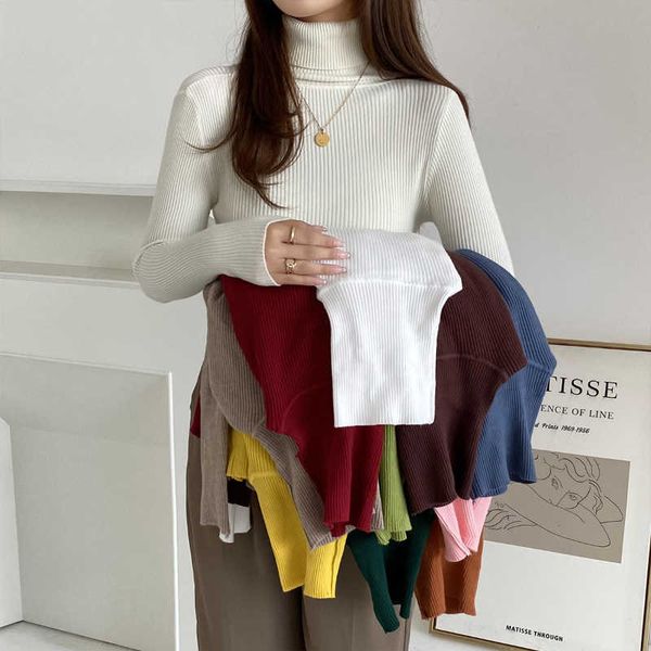 women's sweaters jmprs turtleneck new autumn female knitted jumper high elastic long sleeves basic simple solid ladies sweater j220915, White;black
women's sweaters jmprs turtleneck new autumn female knitted jumper high elastic long sleeves basic simple solid ladies sweater j220915, White;black