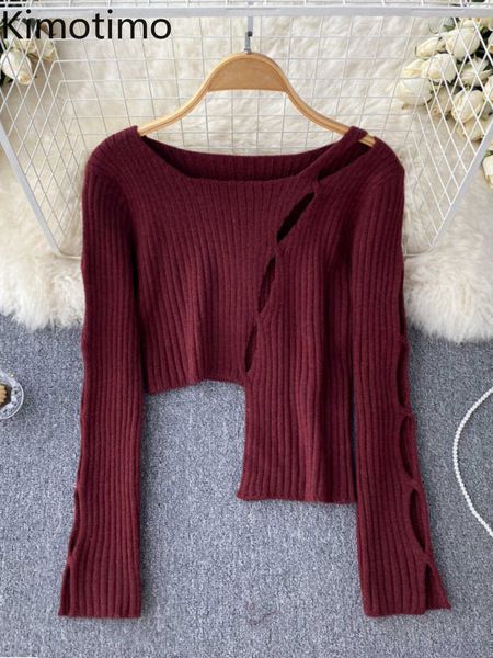 women's sweaters kimotimo hollow out irregular long sleeve sweater women 2022 autumn design solid short knitwear korean simple depth sw, White;black
women's sweaters kimotimo hollow out irregular long sleeve sweater women 2022 autumn design solid short knitwear korean simple depth sw, White;black