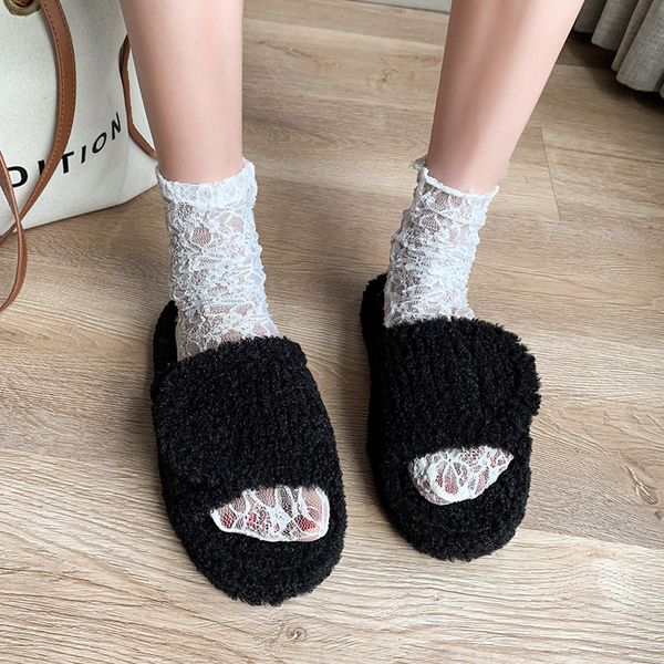 slippers low women's slippers women's luxury slippers thick bottom flocked fur flip flops designer soft flat plush zapatos mujer 2, Black
slippers low women's slippers women's luxury slippers thick bottom flocked fur flip flops designer soft flat plush zapatos mujer 2, Black