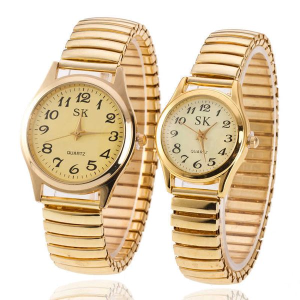 fashion gold color couple elastic strap quartz watch luxury elder wristwatches lover's watches, Slivery;brown
fashion gold color couple elastic strap quartz watch luxury elder wristwatches lover's watches, Slivery;brown