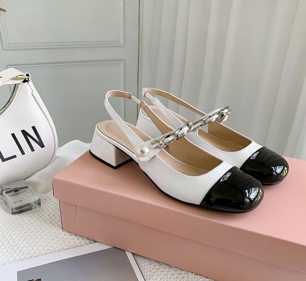 miu mary jane baotou sandals women039s thick heel pearl color contrast back empty single shoe middle summer shoes1393907 1a68, Black
miu mary jane baotou sandals women039s thick heel pearl color contrast back empty single shoe middle summer shoes1393907 1a68, Black