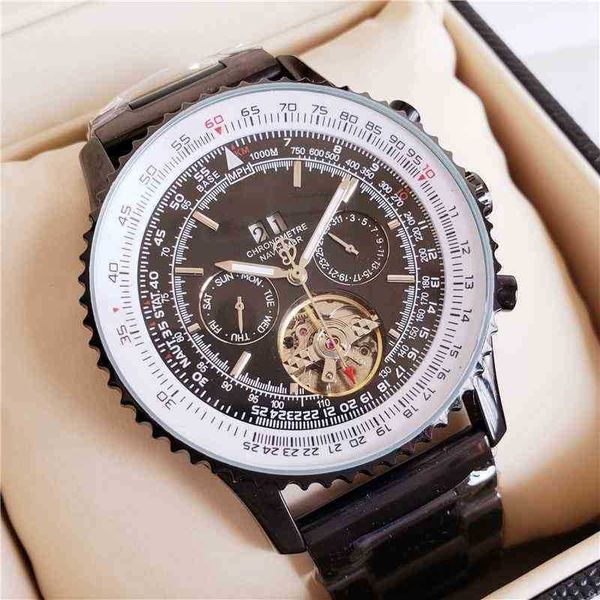 flywheel breitlins chronograph mechanical steel aaaaa large luxury 5-pin watches bainian brand for belt men designer mechanics wristwatch r6, Slivery;brown
flywheel breitlins chronograph mechanical steel aaaaa large luxury 5-pin watches bainian brand for belt men designer mechanics wristwatch r6, Slivery;brown
