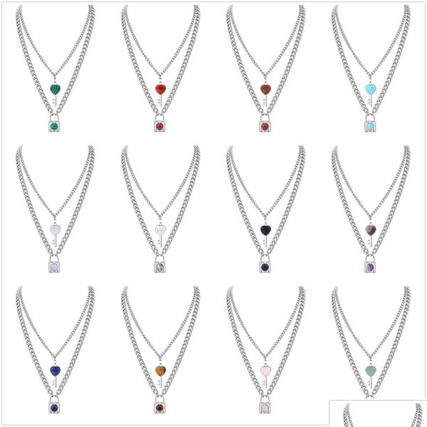 pendant necklaces qimoshi dainty layered alloy lock and key choker jewelry for men girl boys women gemstone pendant chain ne dhgarden dhytm, Silver
pendant necklaces qimoshi dainty layered alloy lock and key choker jewelry for men girl boys women gemstone pendant chain ne dhgarden dhytm, Silver