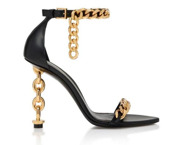 women sandal high heels luxury brand design shoes mirror leather and chain heel chains ankle strap sandals shoes pointe toe padlock style wi, Black
women sandal high heels luxury brand design shoes mirror leather and chain heel chains ankle strap sandals shoes pointe toe padlock style wi, Black