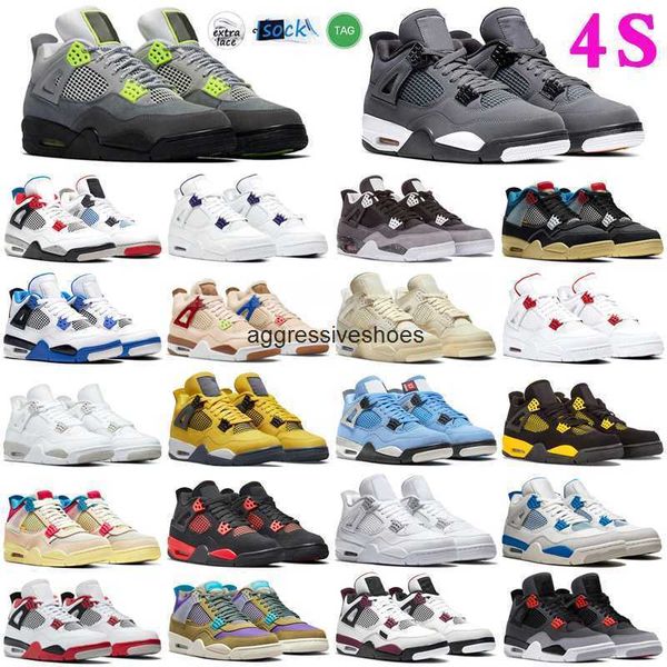 military black cat 4 4s mens basketball shoes university blue thunder fire red reverse mocha bred canyon dark men sports women sneakers