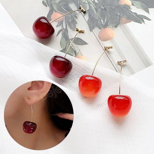 cute simulation cherry sweet dangle earrings resin line pendientes for women girl student fruit earring gift, Silver
cute simulation cherry sweet dangle earrings resin line pendientes for women girl student fruit earring gift, Silver