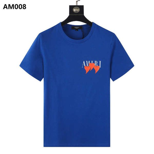 t-shirt for men amii fashion short sleeve cotton designer shirts2022 men's high street trendy letter printing round neck large casual c, White;black