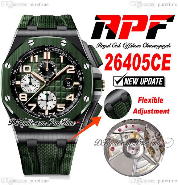 apf 2640 a3126 automatic chronograph mens watch 44mm ceramic case d-green textured dial number markers rubber super edition puretime strap e, Slivery;brown
apf 2640 a3126 automatic chronograph mens watch 44mm ceramic case d-green textured dial number markers rubber super edition puretime strap e, Slivery;brown