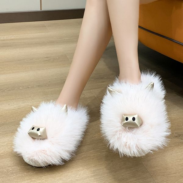 slippers fun fur winter cotton women's home plush warm indoor nonslip soft thick bottom zapatos mujer 221125, Black
slippers fun fur winter cotton women's home plush warm indoor nonslip soft thick bottom zapatos mujer 221125, Black