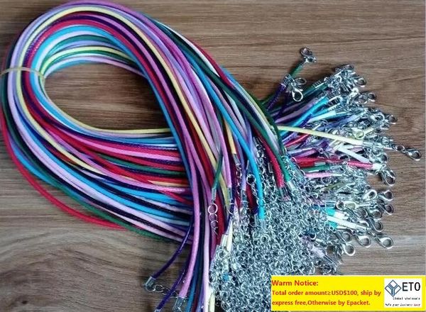 100pcs colorful wax leather necklace strap buckle shrimp pendant jewelry leather cord lanyard with chain, Black
100pcs colorful wax leather necklace strap buckle shrimp pendant jewelry leather cord lanyard with chain, Black