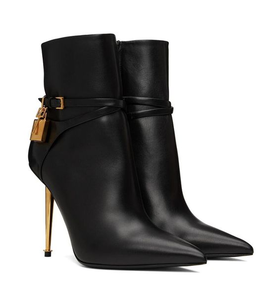 winter luxury padlock women ankle boots ankle-high leather boot -engraved key lock metal stiletto heel lady booties party wedding eu35-43, Black
winter luxury padlock women ankle boots ankle-high leather boot -engraved key lock metal stiletto heel lady booties party wedding eu35-43, Black