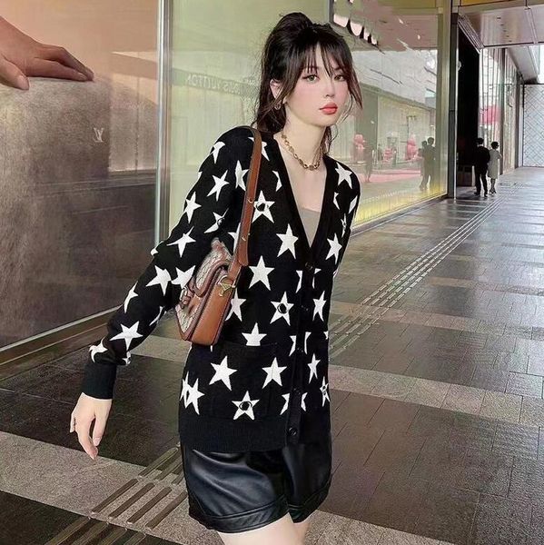 women's sweaters fashion casual knitting v-neck cardigan luxury brand designer sweaters, White;black
women's sweaters fashion casual knitting v-neck cardigan luxury brand designer sweaters, White;black