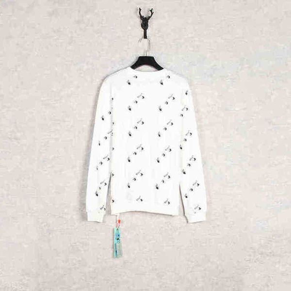 off vv autumn winter ow palm lettering print men's and women's casual loose round neck sweater fashion, Black
off vv autumn winter ow palm lettering print men's and women's casual loose round neck sweater fashion, Black