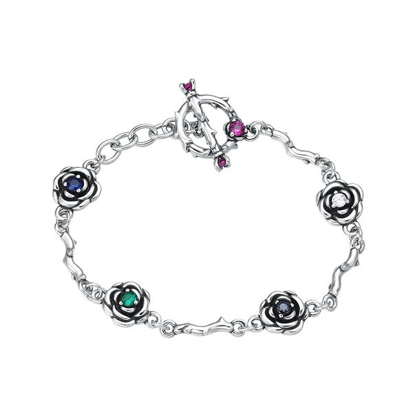 link chain bracelets 925 sterling silver 17cm antique vintage flowers handmade chains toggle clasps fashion luxury jewelry accessories gifts, Black
link chain bracelets 925 sterling silver 17cm antique vintage flowers handmade chains toggle clasps fashion luxury jewelry accessories gifts, Black