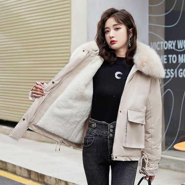 women's down parkas women's pike coat winter solid colour plush warm ladies jacket korean version of the fashion winter cotton clo, Black
women's down parkas women's pike coat winter solid colour plush warm ladies jacket korean version of the fashion winter cotton clo, Black