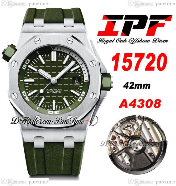 ipf 1572 diver a4308 automatic mens watch 42mm steel case green textured dial stick markers rubber strap super edition watches puretime c3, Slivery;brown
ipf 1572 diver a4308 automatic mens watch 42mm steel case green textured dial stick markers rubber strap super edition watches puretime c3, Slivery;brown