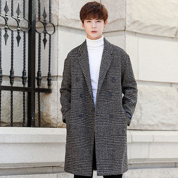 men's wool blends midlength woolen coat japanese casual men's plaid trench coat men's fashion jacket autumn and winter clothi, Black
men's wool blends midlength woolen coat japanese casual men's plaid trench coat men's fashion jacket autumn and winter clothi, Black