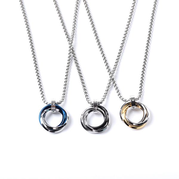 6pcs three circle ring mens pendant necklace featured daily accessories gift, Silver
6pcs three circle ring mens pendant necklace featured daily accessories gift, Silver
