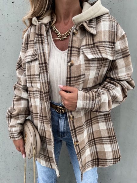 women's wool blends autumn warm plaid women's trench coat hooded pocket loose long casual coat female winter fashion elegant ladie, Black
women's wool blends autumn warm plaid women's trench coat hooded pocket loose long casual coat female winter fashion elegant ladie, Black