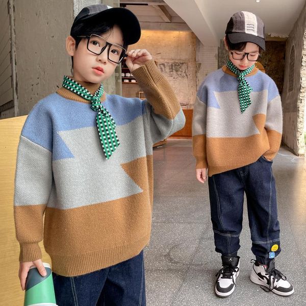 cardigan boys fashion patchwork sweater pullovers autumn winter thick warm high neck knit for teens children's clothing 414 yrs 221125, Blue
cardigan boys fashion patchwork sweater pullovers autumn winter thick warm high neck knit for teens children's clothing 414 yrs 221125, Blue