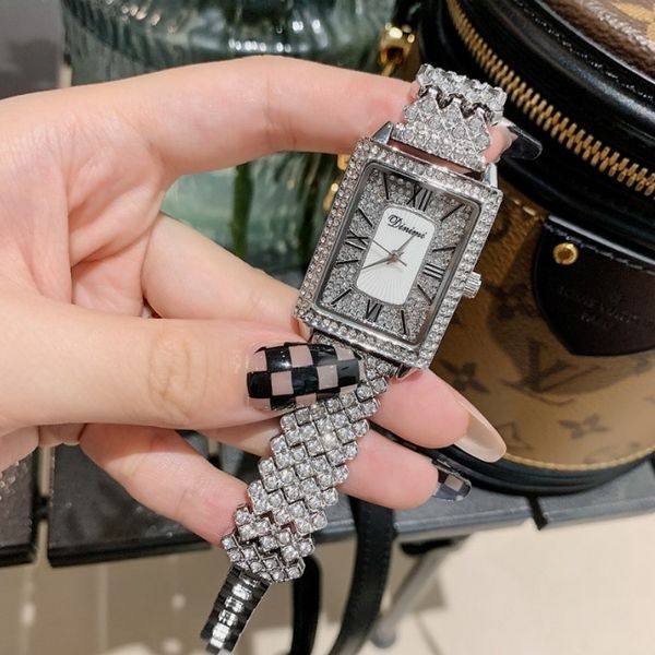 2022 women's personality square fashion full diamond women's quartz watch waterproof women's watch, Slivery;brown
2022 women's personality square fashion full diamond women's quartz watch waterproof women's watch, Slivery;brown