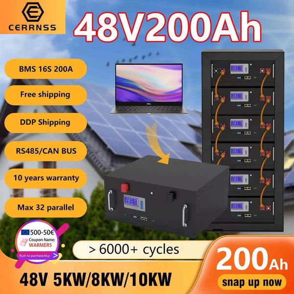 lifepo4 48v 200ah battery pack 51.2v 10kw lithium battery 6000 cycles max 32 parallel rs485 can for solar grid inverter
lifepo4 48v 200ah battery pack 51.2v 10kw lithium battery 6000 cycles max 32 parallel rs485 can for solar grid inverter