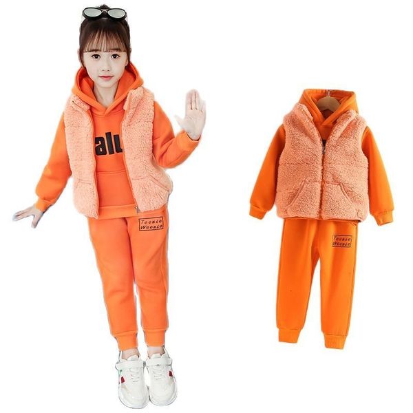 clothing sets winter suit for girls korean plus velvet thick vest letter hoodies pants 3pcs kids clothes for teens casual set 412 yrs 221125, White
clothing sets winter suit for girls korean plus velvet thick vest letter hoodies pants 3pcs kids clothes for teens casual set 412 yrs 221125, White
