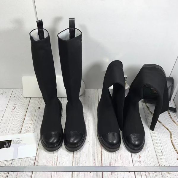small fragrant wind boots autumn and winter new long elastic slim leg trend fashion, Black
small fragrant wind boots autumn and winter new long elastic slim leg trend fashion, Black