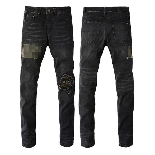 fashion brand designer mens jeans pencil pants amr black letter print trousers streetwear zipper pocket striped patch hole jean for men stre, Blue
fashion brand designer mens jeans pencil pants amr black letter print trousers streetwear zipper pocket striped patch hole jean for men stre, Blue
