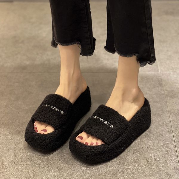 slippers faux fur home women's thick bottom slippers comfortable flat bottom women's cute warm indoor slippers women's zapato, Black
slippers faux fur home women's thick bottom slippers comfortable flat bottom women's cute warm indoor slippers women's zapato, Black
