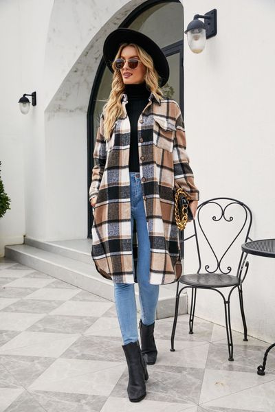 women's wool blends autumn plaid women's long coat oversize long sleeve casual trench female winter jacket fashion elegant ladies, Black
women's wool blends autumn plaid women's long coat oversize long sleeve casual trench female winter jacket fashion elegant ladies, Black