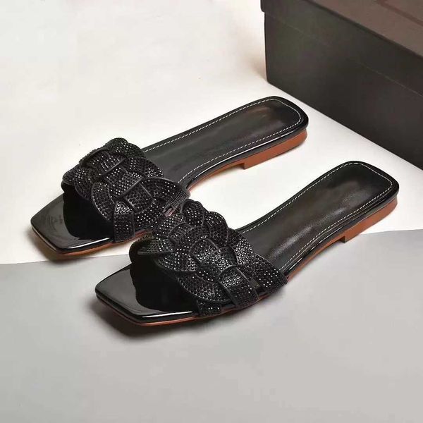 summer women sandals slipper tribute flats slip-on beach strass tntertwining straps sandalias slides square toe ladies sandals sapato f, Black
summer women sandals slipper tribute flats slip-on beach strass tntertwining straps sandalias slides square toe ladies sandals sapato f, Black