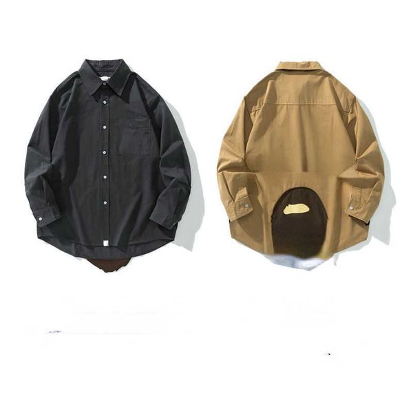 men shirt jackets designer jacket solid color button lapel back printed cardigan sweater oversize outerwear, Black;brown
men shirt jackets designer jacket solid color button lapel back printed cardigan sweater oversize outerwear, Black;brown
