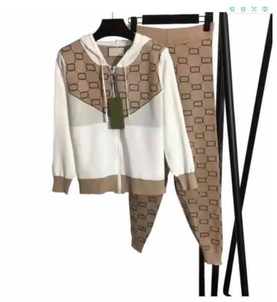 women's two piece pants autumn winter 2022gg new luxury designer knitted sweater set t zipper cardigan pant set, White
women's two piece pants autumn winter 2022gg new luxury designer knitted sweater set t zipper cardigan pant set, White
