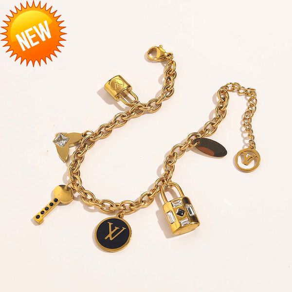 2022 new fashionable classic bracelets women bangle 18k gold plated stainless steel crystal lovers gift wristband cuff chain designer, Black
2022 new fashionable classic bracelets women bangle 18k gold plated stainless steel crystal lovers gift wristband cuff chain designer, Black