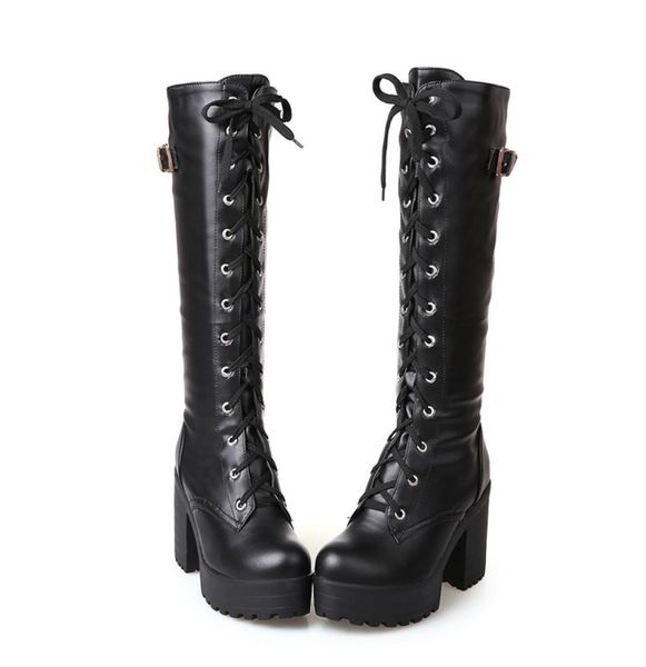 gothic square chunky block high heels riding boots women lace up thick platform rock punk cosplay knee high boots shoes2844748, Black
gothic square chunky block high heels riding boots women lace up thick platform rock punk cosplay knee high boots shoes2844748, Black