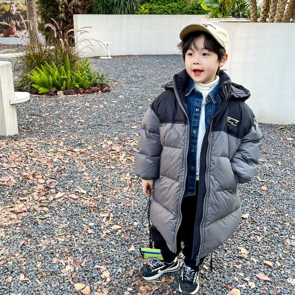 down coat children's wear boys' down jacket thickened in winter winter coat mid long fashion outerwear 1214 221125, Blue;gray
down coat children's wear boys' down jacket thickened in winter winter coat mid long fashion outerwear 1214 221125, Blue;gray