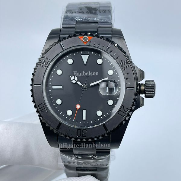 Image of Mens Watch MAD All BLack Strap 2813 Automatic Movement Sapphire glass individuation Wristwatches red scale bezel Volcanic Steel Case Watches