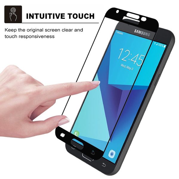 Image of Full Glue Tempered Glass for Samsung Galaxy A54 5G Att Maestro 3 U626A Motive 2 Screen Protector With Black Edge