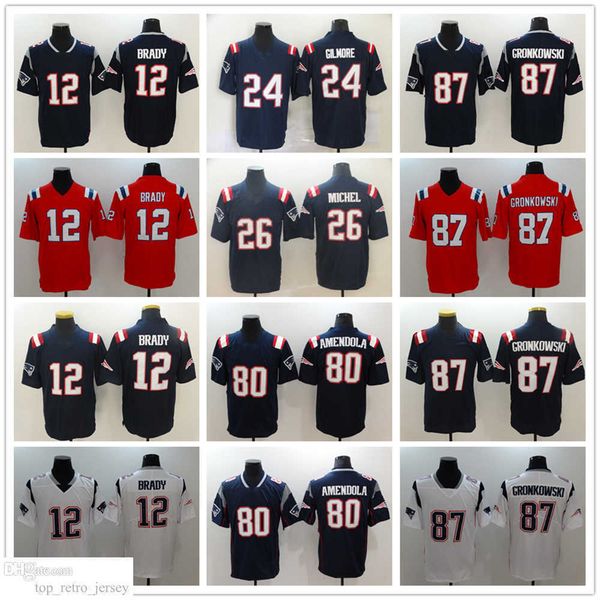 football new england''patriots''new jerseys 12 brady 24 stephon gilmore 26 sony michel 80 amendola 87 cronkowski jersey&, Black;red
football new england''patriots''new jerseys 12 brady 24 stephon gilmore 26 sony michel 80 amendola 87 cronkowski jersey&, Black;red