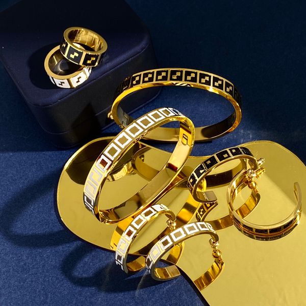 fashion enamel braclet earrings rings sets engraved f initials letter settings women 18k gold-plated bangle ear studs jewelry birthday gifts, Silver
fashion enamel braclet earrings rings sets engraved f initials letter settings women 18k gold-plated bangle ear studs jewelry birthday gifts, Silver