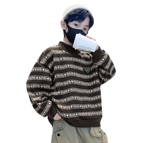 pullover boy clothes plush sweatshirt autumn winter korean fashion stripe letter print long sleeve pullover children's clothing 414y 22, Blue
pullover boy clothes plush sweatshirt autumn winter korean fashion stripe letter print long sleeve pullover children's clothing 414y 22, Blue
