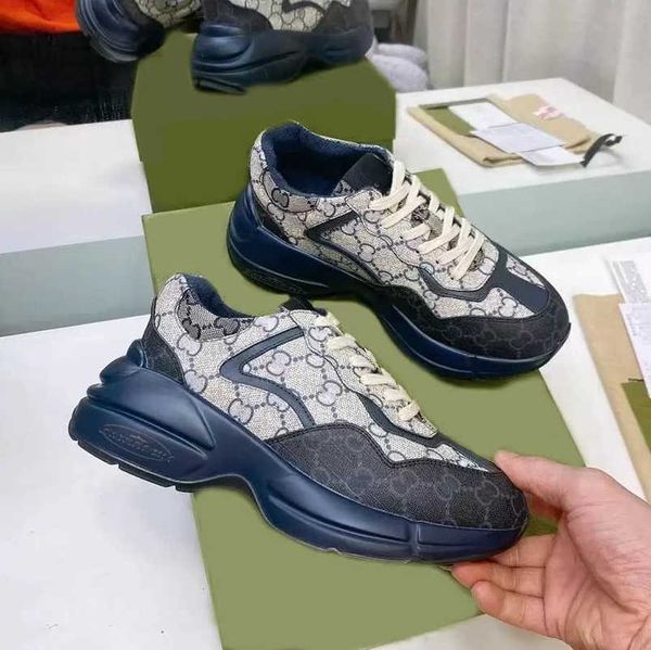 designer 2022 sneakers rhyton casual shoes leather platform men's women's dad sneakers vintage chaussures lace up platform casual, Black
designer 2022 sneakers rhyton casual shoes leather platform men's women's dad sneakers vintage chaussures lace up platform casual, Black