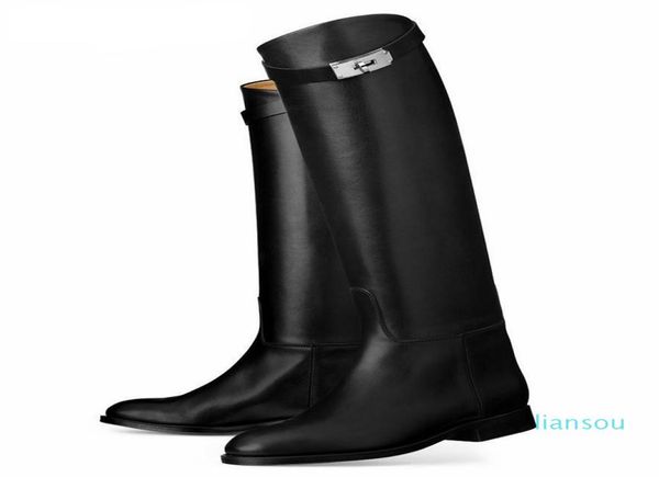 women genuine leather knee high boots fashion ladies motorcycle pointed toe square heel long botas mujer metal shark lock shoes1988886, Black
women genuine leather knee high boots fashion ladies motorcycle pointed toe square heel long botas mujer metal shark lock shoes1988886, Black