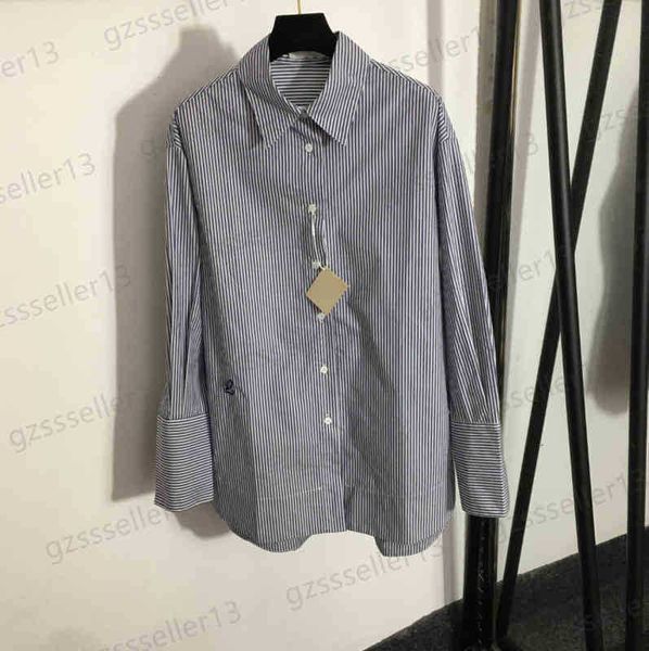 blouses for womens classic brand designer blouse fashion lo blue embroidered logo all-match cotton striped shirt luxury women clothing 0912, White
blouses for womens classic brand designer blouse fashion lo blue embroidered logo all-match cotton striped shirt luxury women clothing 0912, White