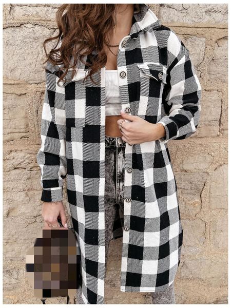 women's wool blends winter warm plaid women's trench coat long sleeve single breasted loose coat female spring fashion casual coat, Black
women's wool blends winter warm plaid women's trench coat long sleeve single breasted loose coat female spring fashion casual coat, Black