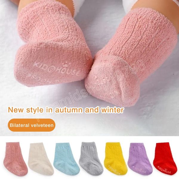 solid color winter warm baby socks thicken toddler boy girls floor socks anti slip infant sock children clothing accessories, Pink;yellow
solid color winter warm baby socks thicken toddler boy girls floor socks anti slip infant sock children clothing accessories, Pink;yellow