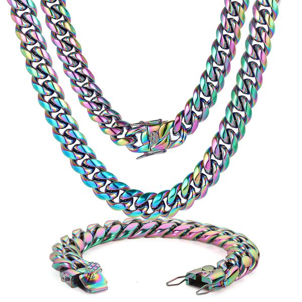 cuban link chain necklace bracelet jewelry set 18k real gold plated stainless steel miami necklace with design spring buckle, Silver
cuban link chain necklace bracelet jewelry set 18k real gold plated stainless steel miami necklace with design spring buckle, Silver