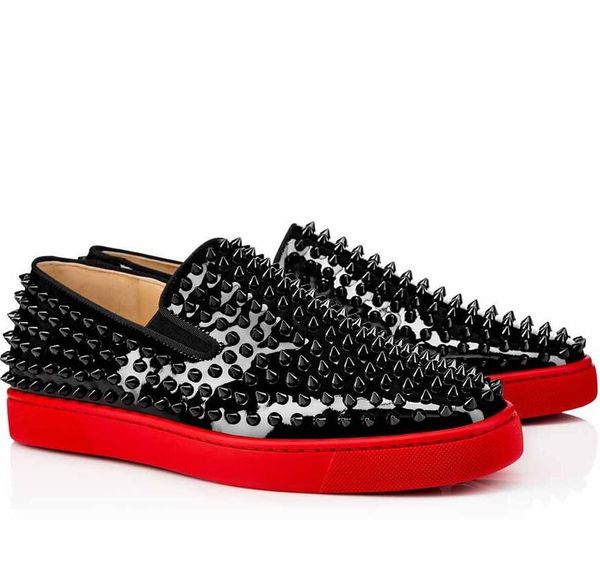 red bottomed christians original box brands roller boat spikes men loafers shoes elegant sneakers flats slip on casual walking couple zzt, Black
red bottomed christians original box brands roller boat spikes men loafers shoes elegant sneakers flats slip on casual walking couple zzt, Black